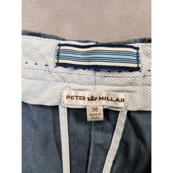 Peter Millar Shorts Mens Size 38 Blue Casual Golf Chino Flat Front Preppy - Picture 3 of 9